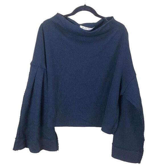 Free People Black Bunny Cropped Boat Neck Pullover - Picture 7 of 14